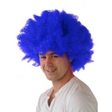 Blue Afro Costume Wig