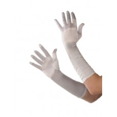 White Ruffle Long Gloves