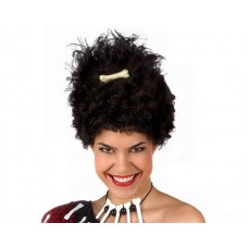 Black Curly Caveman/women Wig With boned