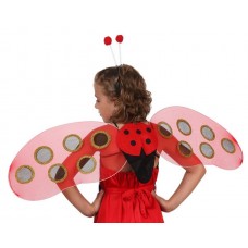 Wings Red & Black Lady Bird with Antenna