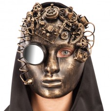 Mask Face Steampunk Gold with Mirror