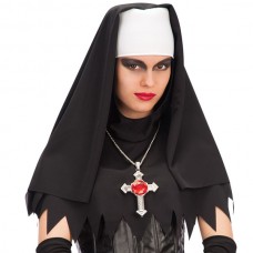 Hat Nuns Head Piece Black & White