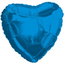 Balloon Foil - Heart Metallic Blue