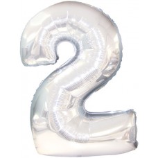 Balloon Foil - Number 2 Silver