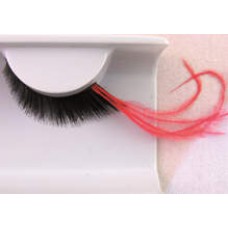 Eye Lashes Feather Long Red with Black