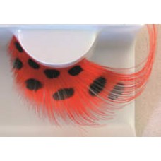 Eye Lashes Feather Black Spot on Red