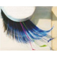 Eye Lashes Feather Coloured & Blk/Bl