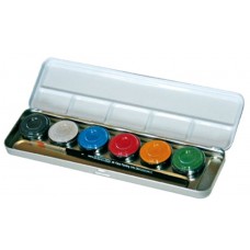 Metal Paint Box Pearlised Colours x 6