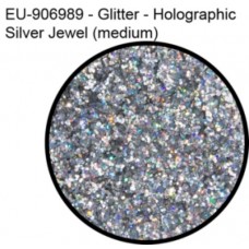 Glitter Holographic Jewel Silver Mediu