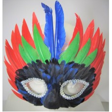 Mask Feather 3 Tier Red & Green