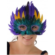 Mask Feather 3 Tier Purple & Yellow