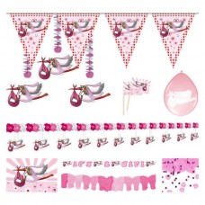 Pink Stork baby Shower Party Kit