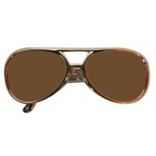 Gold Elvis Glasses with brown lenses