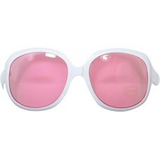 White Square Framed Glasses Pink Lense