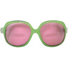 Green Sparkly Sunglasses Pink Lenses