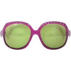 Pink Sparkly Sunglasses Green Lenses
