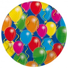 Colourful Balloon Design Plates 23cm 8pk