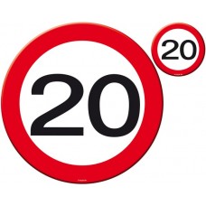 Place Mat Traffic Sign 20th Birthday