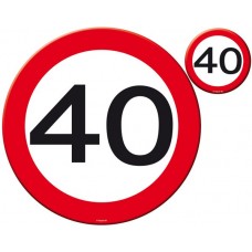 Place Mat Traffic Sign 40th Birthday & C
