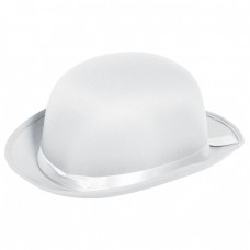 Hat Bowler Felt White one size fits all