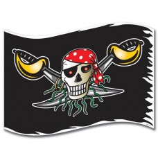Flag Pirate Red Birthday 90 x 60cm