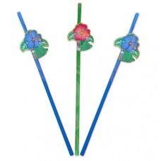 Straws with Flowers 24cm 8's