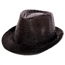 Hat Trilby Sequin Deluxe Black