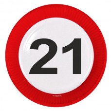 Cancel Traffic Sign 21st Birthday Plates