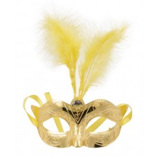 Mask Feather & Metallic  Gold