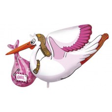 Balloon Foil  - Baby It's a Girl Stork