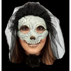 Ivory Catrina Eye Mask & Black Veil