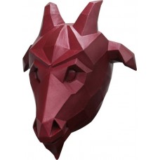 Red Low Poly Art Goat Head Mask