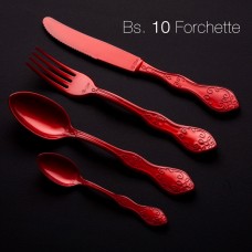 Plastic Spoons 18cm Pearl Red 10's