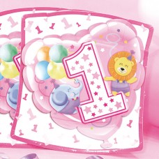 Baby Girl Plates Square Age 1 24cm 10's