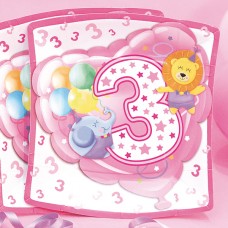 Baby Girl Plates Square Age 3 24cm 10's