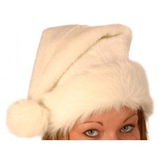 Hat Santa Plush Fine White 45cm Long