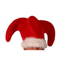 Hat Jester Red 3 Pointed - Fur Trim/Bell