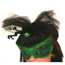 Hat & Mask Sequin Green