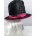 Hat Top Black with White Hair