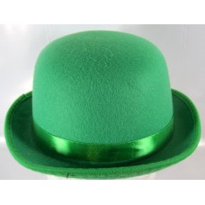 Hat Bowler Felt Green one size fits all