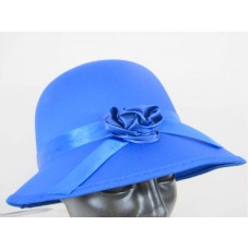 Hat Bonnet Satin for Lady 1920s Blue