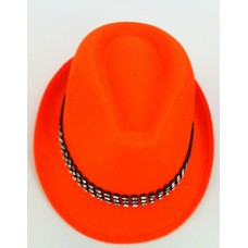 Hat Trilby Satin Orange with Diamond 59c