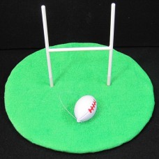 Novelty Rugby Hat Green,goalposts & ball
