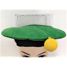 Novelty Tennis Hat green with net & ball