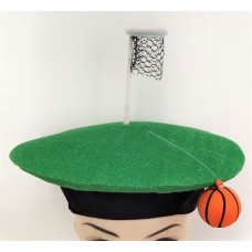 Novelty Basketball Hat Green, net & ball