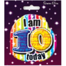 Happy Birthday Age 10 Badge Shaped