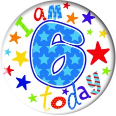 Happy Birthday Age 6 Badge - Boy 5cm