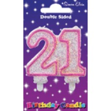 Candle Number 21 Pink Milestone -