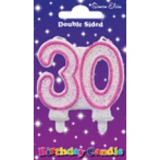 Candle Number 30 Pink Milestone  -