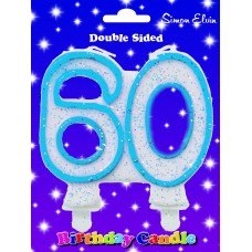 Candle Number 60 Blue Milestone  -
